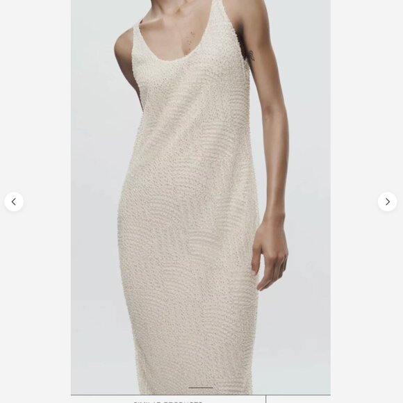 Bridal zara beaded sequence  midi dress - size m - Picture 3 of 9